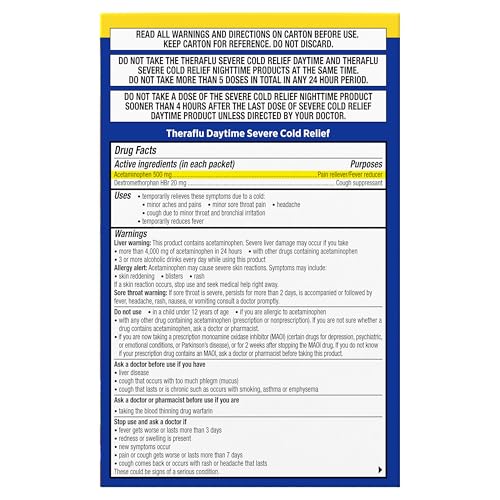 Theraflu Combo Daytime and Nighttime Severe Cold Relief Honey Lemon Flavor Powder_ and Daytime Severe Cold Relief Berry Burst Flavor Powder, _6 Daytime + 6 Nighttime, and 6 Berry Burst Powder Packets