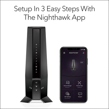 NETGEAR Nighthawk Modem Router Combo (CAX30) DOCSIS 3.1 Cable Modem and WiFi 6 Router - AX2700 2.7 Gbps - Compatible with Xfinity, Spectrum, Cox, and More - Gigabit Wireless Internet
