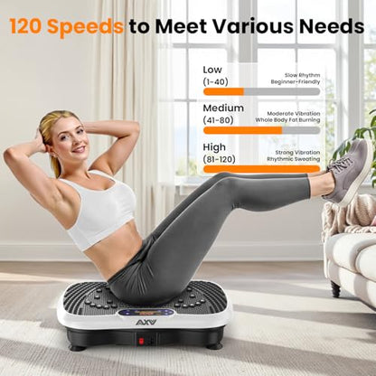 AXV Vibration Plate Fitness Platform Exercise Machine Vibrating Shaking Full Body Shaker Workout Vibrate Stand Shake Board Sport for Weight Loss Fat Burner for Gym Home Office