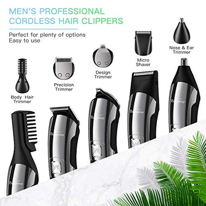 Brightup Beard Trimmer for Men - 19 Piece Mens Grooming Kit with Hair Clippers, Electric Razor, Shavers for Mustache, Body, Face, Ear, Nose Hair Trimmer, Fathers Day Gifts