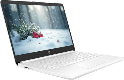 HP 14" Business Laptop Computer, 16GB RAM 320GB Storage (64GB eMMC+256GB Docking Station Set), Intel Quad-Core N4120, Windows 11 S Laptop with 1-Year Microsoft Office 365, PLUSERA Earphones, White