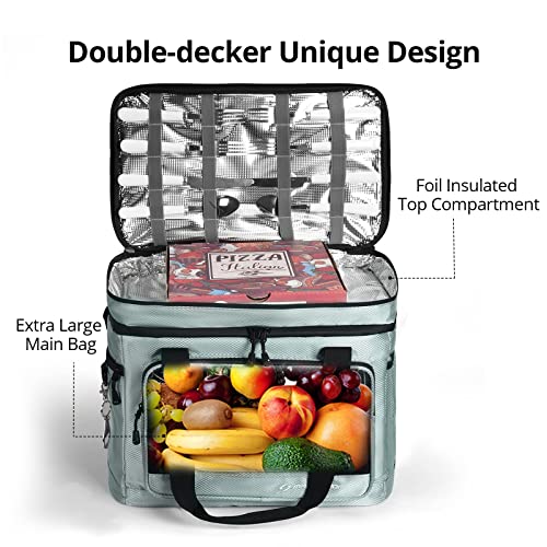 Maelstrom Collapsible Soft Sided Cooler - 60 Cans Extra Large Lunch Cooler Bag Insulated Leakproof Camping Cooler, Portable for Grocery Shopping, Camping, Tailgating and Road Trips，Grey