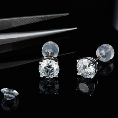 Moissanite Stud Earrings for Women,Sterling Silver 925 Earrings Jewelry Engagement Gifts for Women Men(5mm)