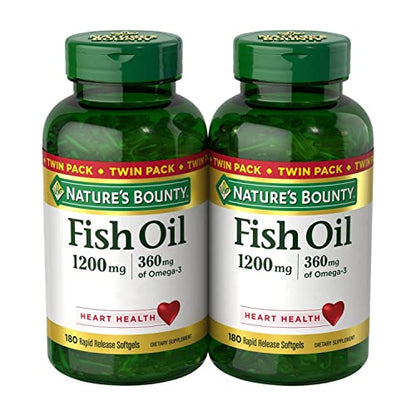 Nature's Bounty F.ish Oil, Supports Heart Health, 1200 Mg- 120 Ct - Rapid Release Softgels,…