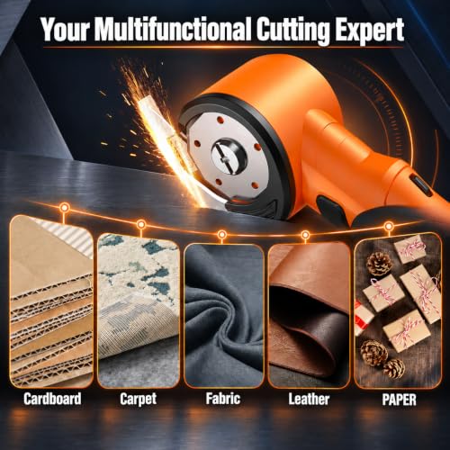 Cordless Cardboard Cutter, 3 Blades, Electric Scissors &Wire Rope Cutters | 2500mAh Rechargeable Battery, LED Work Light, Dual Safety Lock, Multi-Material Cutting For Cardboard, Fabric, Leather, Carpet