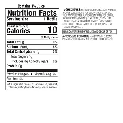 Bai Antioxidant Infused Water Beverage, Raspberry Lemon Lime, with Vitamin C and No Artificial Sweeteners, 18 Fluid Ounce Bottle, 12 Pack