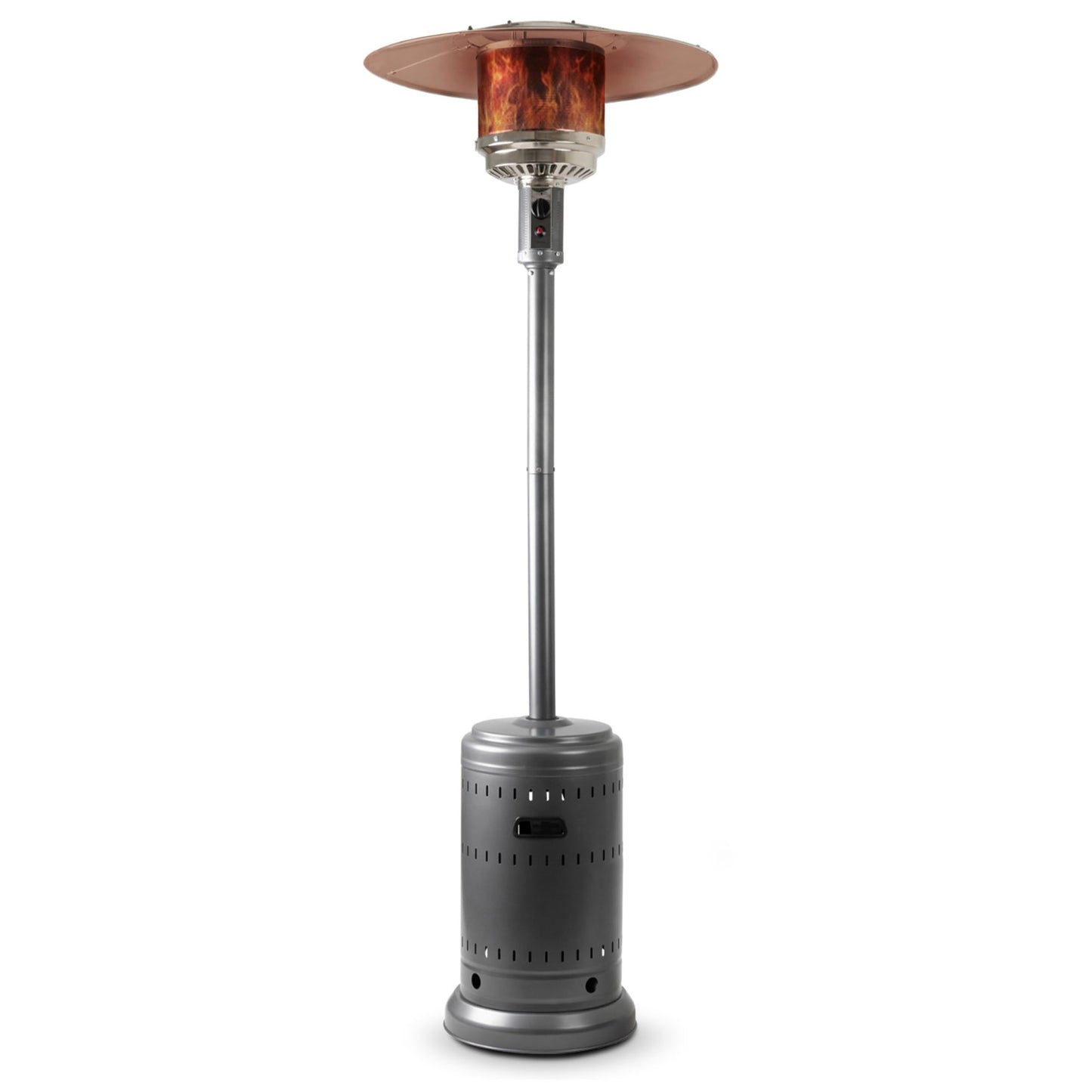 Amazon Basics 46,000 BTU Outdoor Propane Patio Heater with Wheels, Commercial & Residential, Slate Gray, with Water Tank, 32.1 x 32.1 x 91.3 inches (LxWxH)