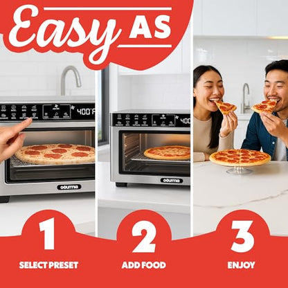 Gourmia Toaster Oven Digital Air Fryer - Convection Mode with 4 Slice Capacity, 3 Rack Positions, 12 Presets, Toast, Bagel, Bake, Roast, Broil, Dehydrate, Popcorn, Fits 9" Pizza, Stainless Steel