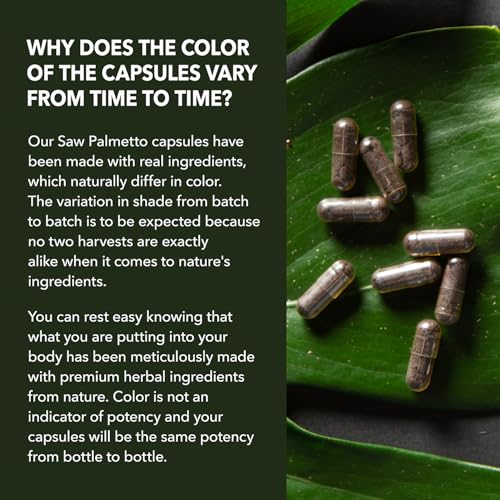 Saw Palmetto for Men Prostate Health Supplement to Promote Urinary Tract Function - 500mg Per Serving - 100 Count - DHT Blocker Hair Vitamin - Vegan, Non-GMO Capsules, Over 3 Month Supply