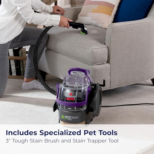 BISSELL SpotClean Pet Pro Portable Carpet Cleaner, 2458, Grapevine Purple, Black, Large