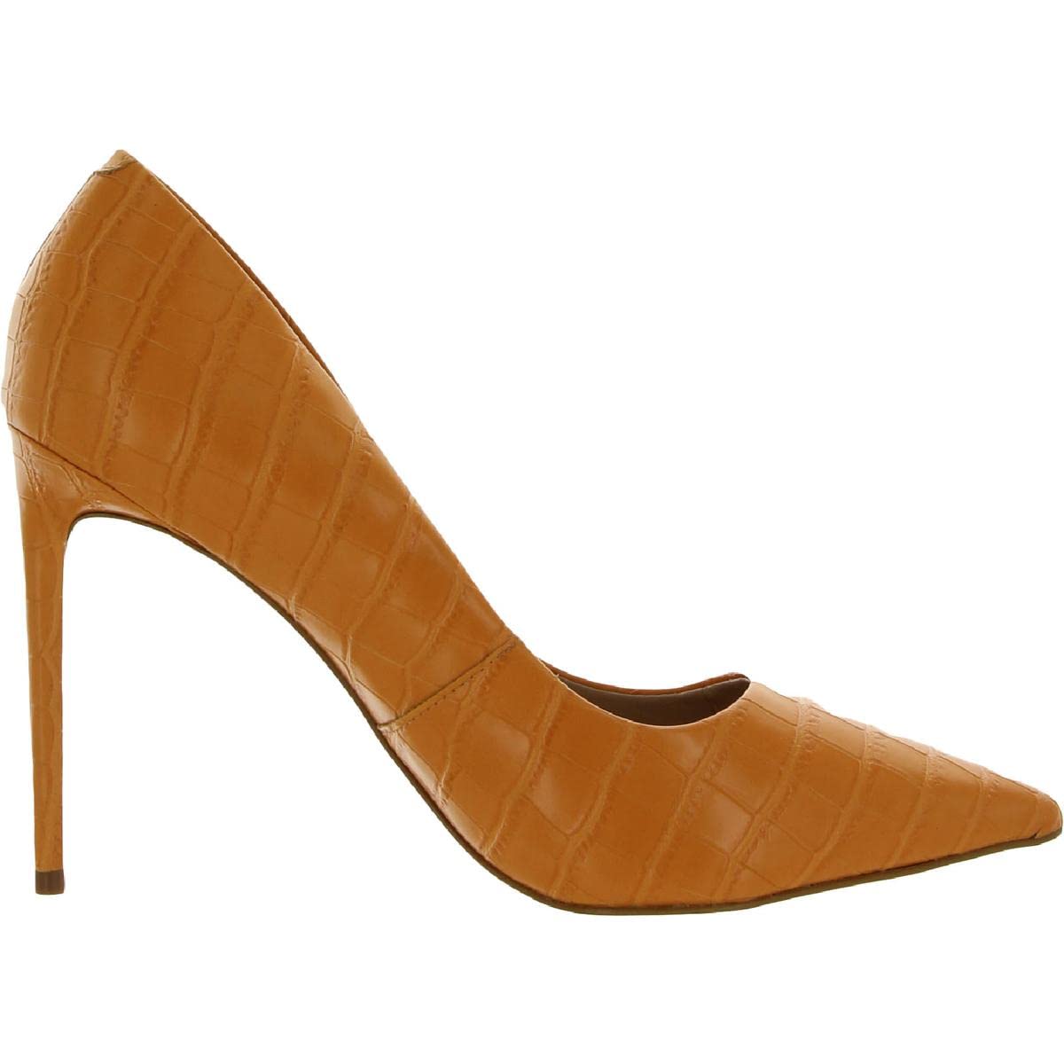 Steve Madden Vala Orange Croco Magazine Pointed Toe Stiletto Heel Dress Pumps (Orange Croco, 6)