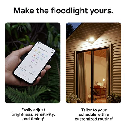 Google Nest Cam with Floodlight - Outdoor Camera - Floodlight Security Camera, White, 1 Count (Pack of 1)