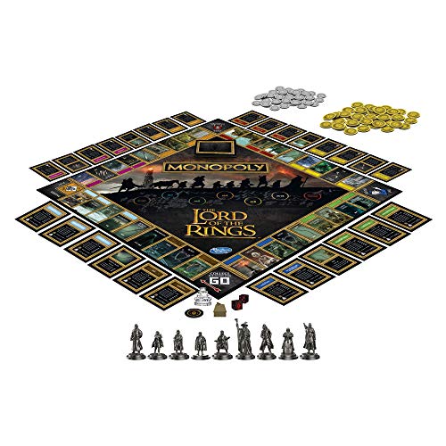 Hasbro Gaming Monopoly: The Lord of The Rings Edition Board Game Inspired by The Movie Trilogy, Play as a Member of The Fellowship, for Kids Ages 8 and Up (Amazon Exclusive)