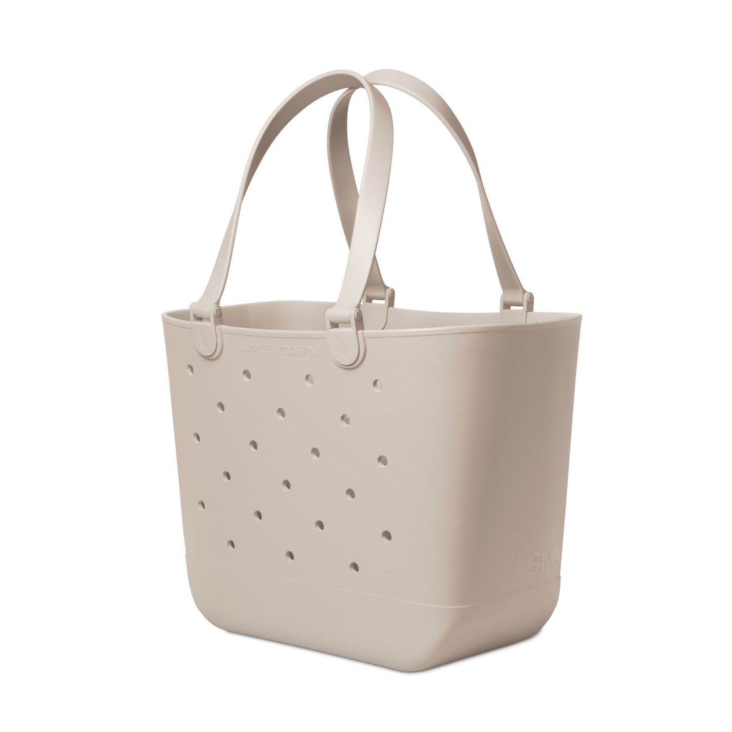 Simple Modern Extra-Large Beach Bag | Waterproof Getaway Rubber Tote with Zipper Pocket for Travel, Pool, Boat, Groceries, Sports | Almond Birch