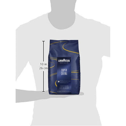 Lavazza Super Crema Whole Bean Coffee Blend, 2.2 Pound (Pack of 6) , Value Pack, Mild and creamy medium espresso roast with notes of hazelnut and brown sugar