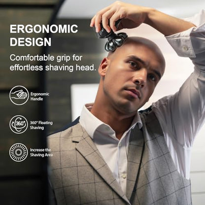 Head Shavers for Bald Men: 7D Floating with 120-Min Run - Grass Green