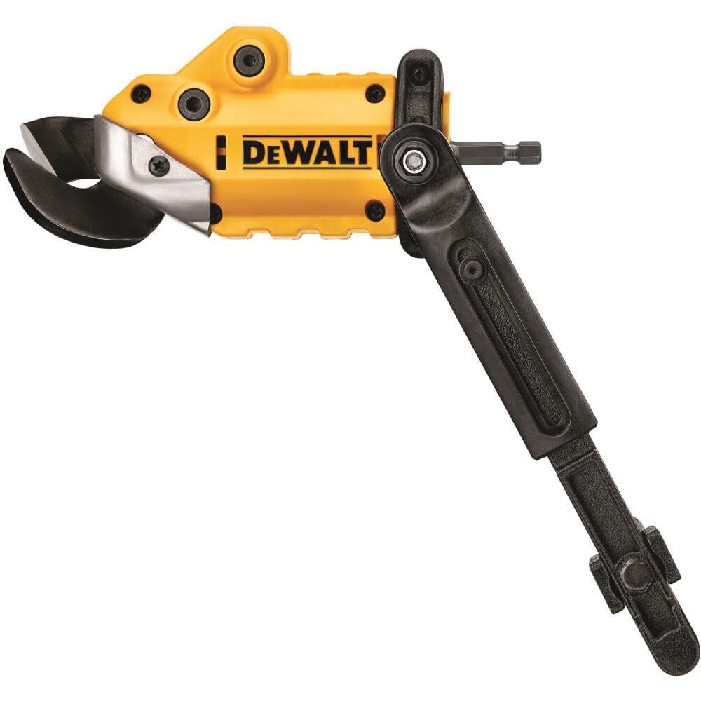 DEWALT Metal Shear/Cutter Drill Attachment, Impact Ready, 360 Degree Pivoting Head, Cuts 18GA Material (DWASHRIR)(Yellow, Black)