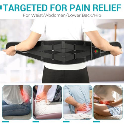Comfytemp Cordless Heating Pad with Massager for Back Pain Relief, Portable Lower Back Massager FSA HSA Eligible Wearable, Mothers Day Gifts, Birthday Gifts for Women Men Mom Dad, 3 Heat, Auto-Off 58"