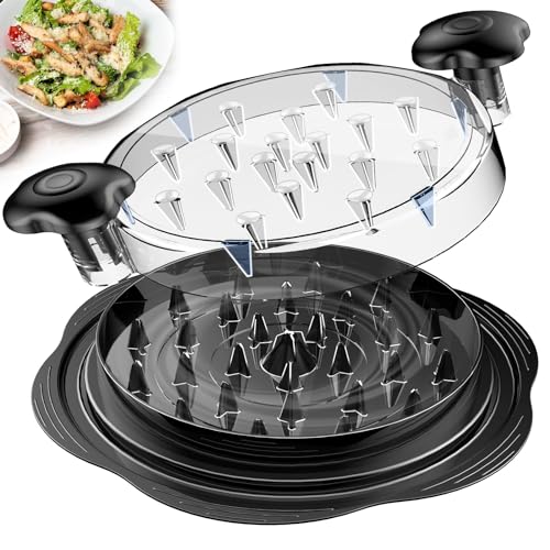 SURETIVIAN Chicken Shredder Tool Twist Large Chicken Breast Shredder with Brush & Fork, Visible Meat Shredder Machine, Strong Anti-Slip Strip, Ergonomic Handle, BPA Free, Suitable for Pork Beef Chicken