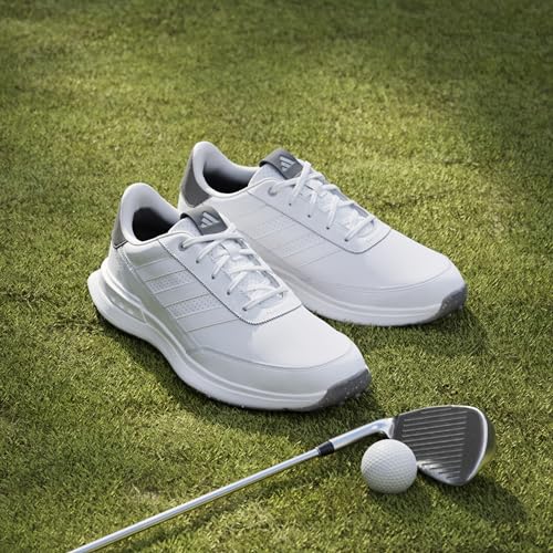 adidas Men's S2G Spikeless Leather 24 Golf Shoes, Footwear White/Charcoal, 8.5