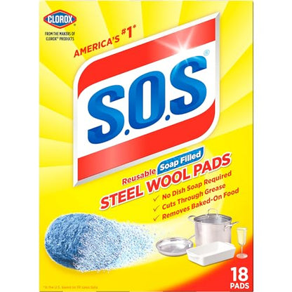 S.O.S Steel Wool Soap Pads, 18 Count