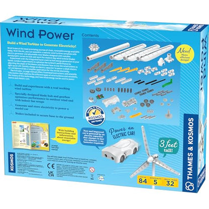 Thames & Kosmos Wind Power V5.0 STEM Experiment Kit, Build a 3ft-Tall Model Wind Turbine & Explore Clean, Renewable Energy, Optimized for Use Outdoors & Indoors, Experiments & Discovery for Ages 8+
