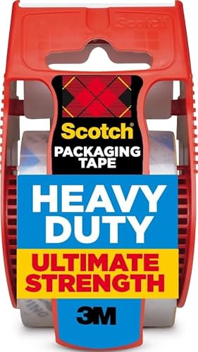 Scotch Heavy Duty Packing Tape, 1.88 in x 27.7 yd, 1 Roll | Clear Packing Tape, Guaranteed to Stay Sealed*, Heavy Duty Tape for Boxes, Shipping, Moving, and Storage