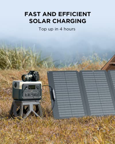 EF ECOFLOW RIVER 2 Max Solar Generator 512Wh Long-life LiFePO4 Portable Power Station& 160W Solar Panel for Home Backup Power, Camping & RVs 100% Charged in 60m with 3000+ Cycles & Up to 1000W Output