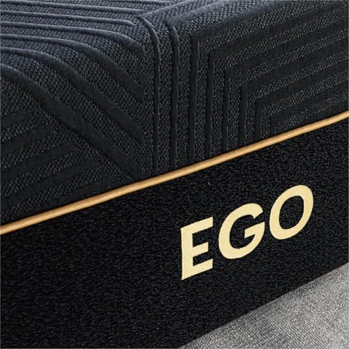 EGOHOME 14 Inch King Size Memory Foam Mattress for Back Pain, Cooling Gel Mattress Bed in a Box, Made in USA, CertiPUR-US Certified, Therapeutic Medium Mattress, 76x80x14 Black