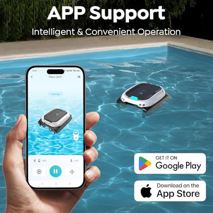 TALOSBO Pleco SK01 Solar Powered Robotic Pool Skimmer with APP Support, 24/7 Cleaning, Two Charging Modes, Smart Obstacle Avoidance, 7L Filter Capacity, Ideal for All Pool Surfaces