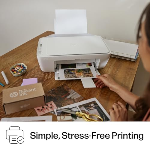 HP DeskJet 2827e Wireless All-in-One Color Inkjet Printer, Scanner, Copier, Best-for-Home, 3 Month Instant Ink Trial Included, AI-Enabled (6W7F5A)