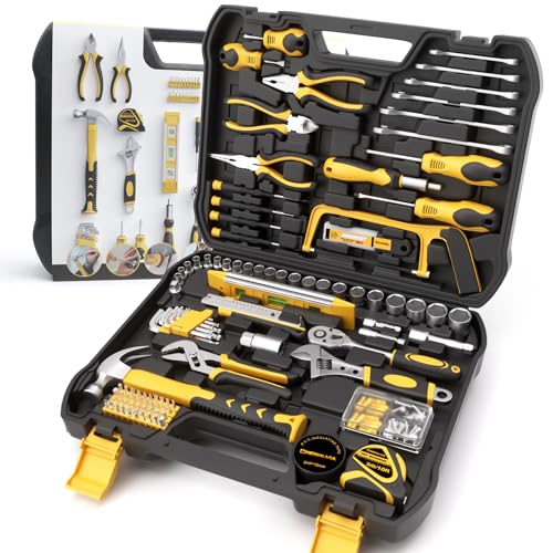 CRESOLVIA 199 Piece Tool Kit for Home, General Household/Auto Repair Tool Set, Basic Hand Tool Kit with Socket Wrench, Tool Box Case for Men, Perfect for Diyer Handyman Homeowner