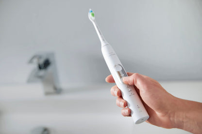 Philips Sonicare ProtectiveClean 6500 Rechargeable Electric Toothbrush, with Pressure Sensor, 3 Cleaning Modes, SmarTimer and QuadPacer, 14-Day Battery Life, Charging Travel Case, White, HX6462/05