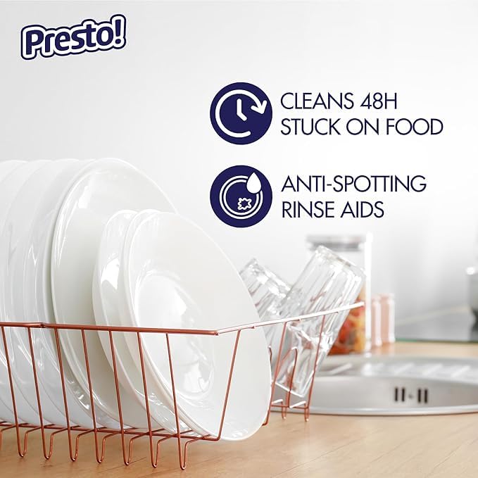Amazon Brand - Presto! Triple Action Dishwasher Pacs, Lemon Scent, 70 Count