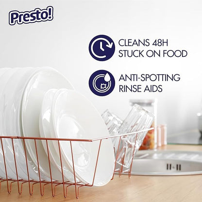 Amazon Brand - Presto! Triple Action Dishwasher Pacs, Lemon Scent, 70 Count