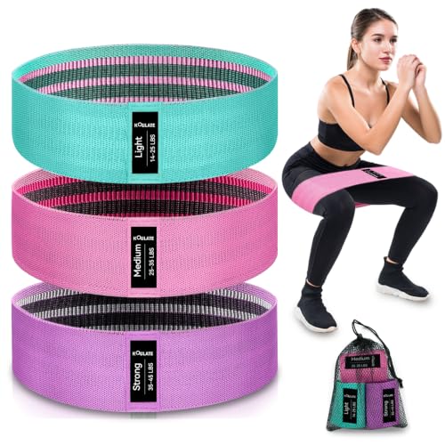 3 Levels Exercise Bands, Workout Fabric Resistance Bands for Women and Men