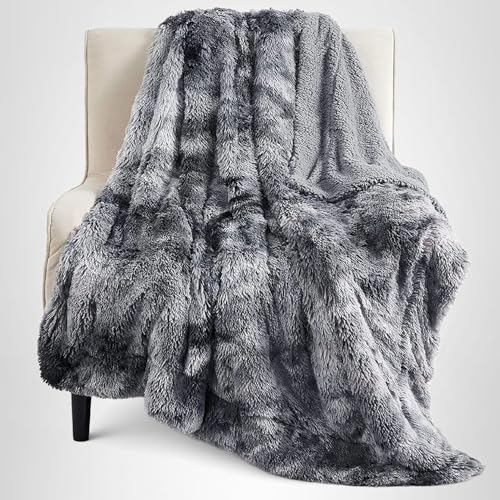 Bedsure GentleSoft Fluffy Fuzzy Faux Fur Throw Blanket for Couch, Soft Sherpa Fleece Cozy Gifts for Women, Plush Bed Blanket Christmas Room Decor for Men, Thick Warm Minky Teen Gifts Winter Bedding