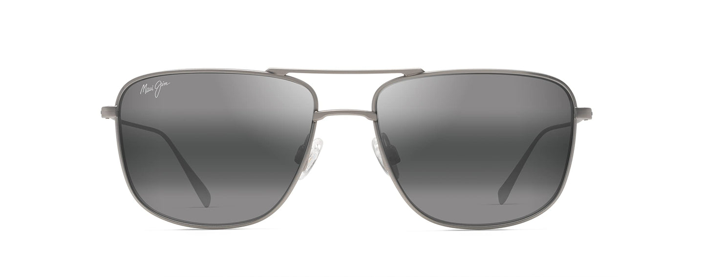 Maui Jim Men's Mikioi Polarized Aviator Sunglasses, Matte Titanium/Neutral Grey, Medium