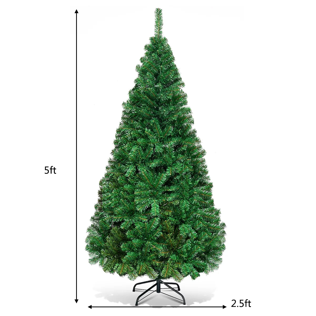 Costway 5Ft Artificial PVC Christmas Tree Stand Indoor Outdoor Green