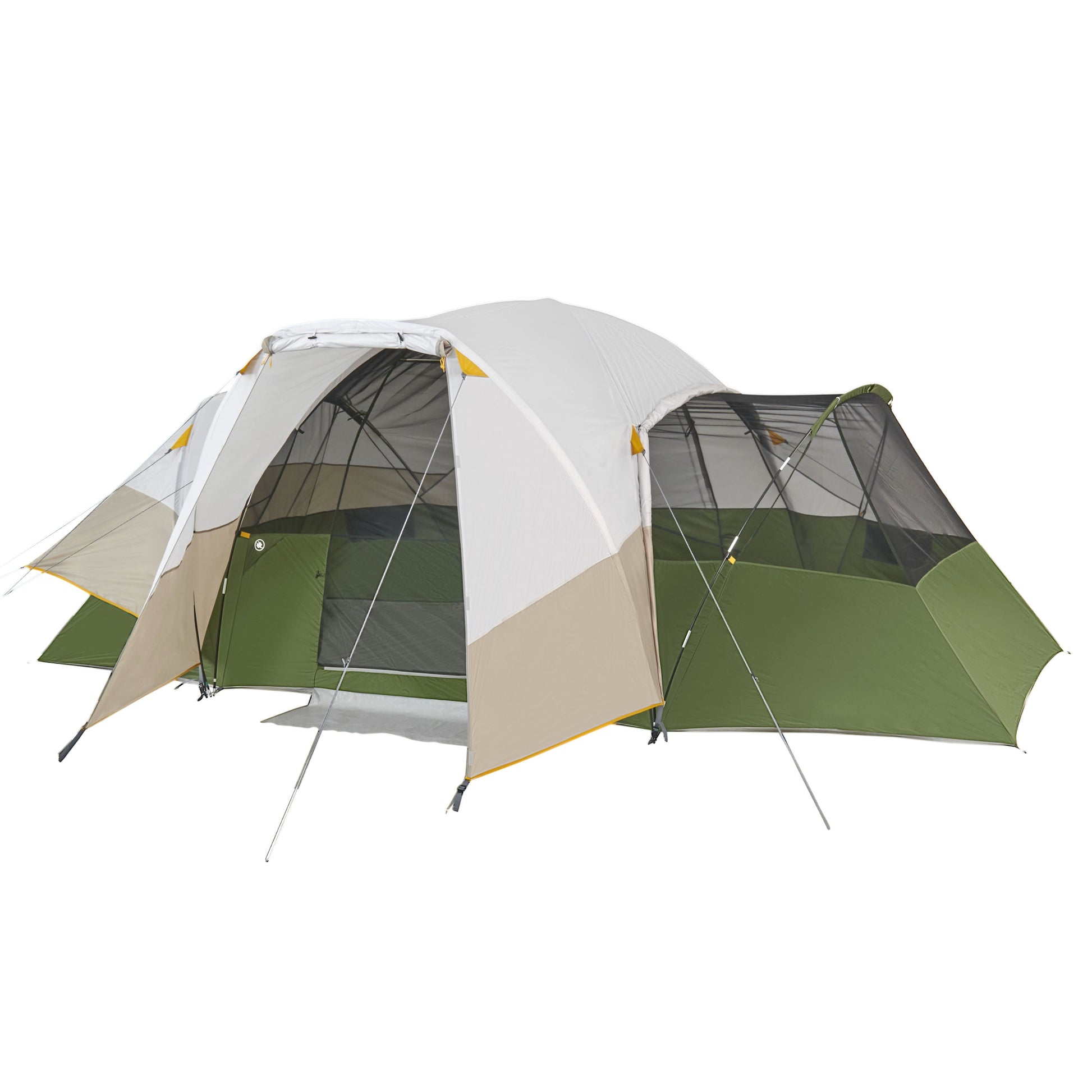 Slumberjack Aspen Grove 8-Person 2 Room Hybrid Dome Tent, with Full Fly, Off-White / Green