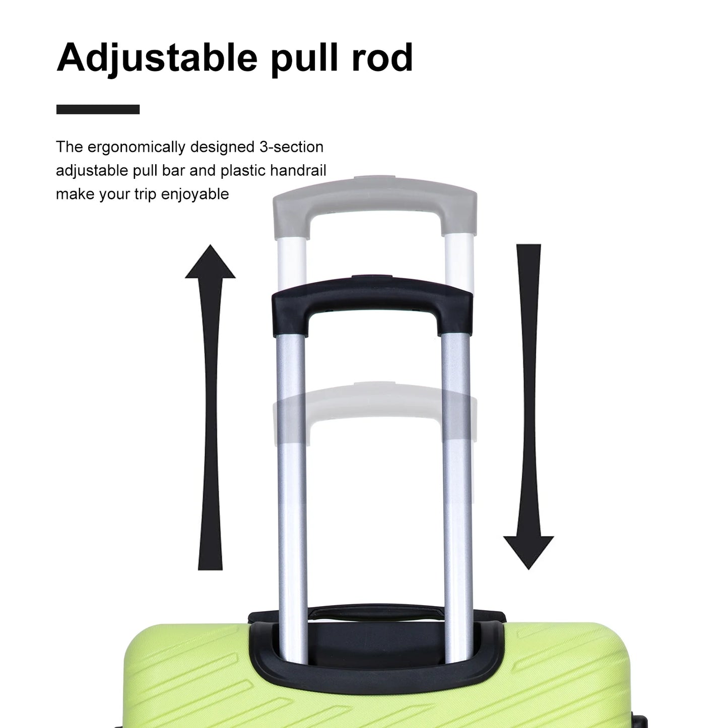 Travelhouse 4 Piece Hardshell Luggage Set Hardside Lightweight Suitcase with TSA Lock Spinner Wheels.(light Green)