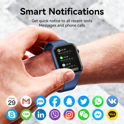 Mingdaln 2024 New 1.85 inch Men's Women's Smart Watch with Answer/Make Calls/Message Reminders with Fitness Tracker for Android iPhone Devices（Perfect for Holiday Gifts）