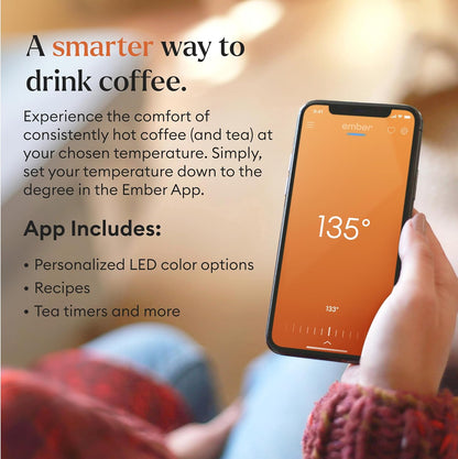 Ember Temperature Control Smart Mug 2, 14 Oz, App-Controlled Heated Coffee Mug with 80 Min Battery Life and Improved Design, Black