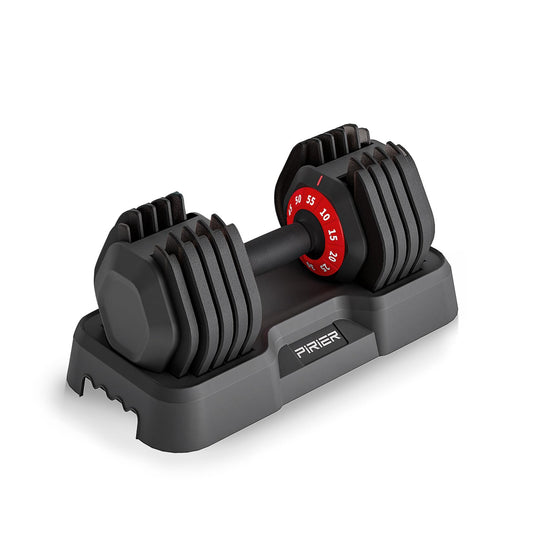 Adjustable Dumbbell 55LB Single Dumbbell Weight, 10-in-1 Weight Dumbbell with Anti-Slip Metal Handle and Bicep Supports for Comprehensive Full Body Strength Training