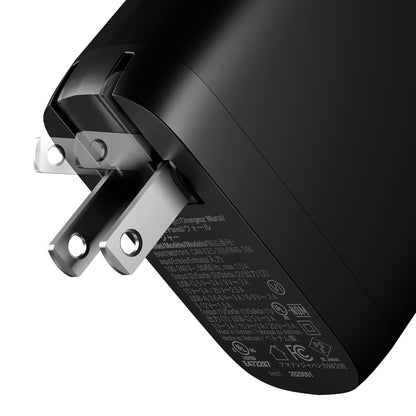 Amazon Basics 68W Two-Port GaN Wall Charger with 1 USB-C (60W) & 1 USB-A Ports (18W) with PD for Laptops, Tablets & Phones (iPhone 16/15/14/13/12/11/X, iPad, MacPro, Samsung, and more), Non-PPS, Black