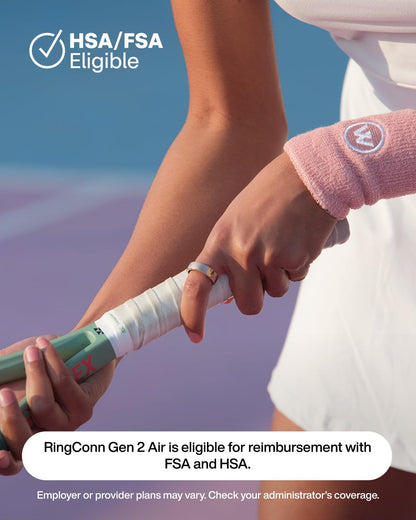 RingConn Gen 2 Air, Ultra-Thin AI Smart Ring, 10-Day Battery Life, Fitness/Sleep/Stress/HR Tracker for Women&Men, No App Fee for Standard Features, iOS & Android Compatible (Size 9, Galaxy Sliver)