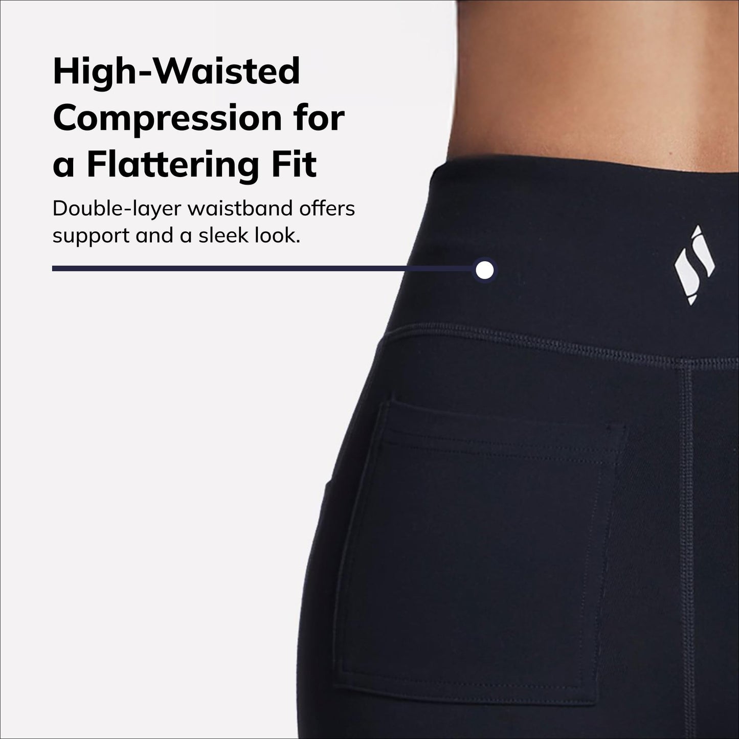 Skechers Women's Go Walk High Waisted Pant Joy – 4-Way Stretch, Moisture-Wicking, Layered Waistband, Black, Medium