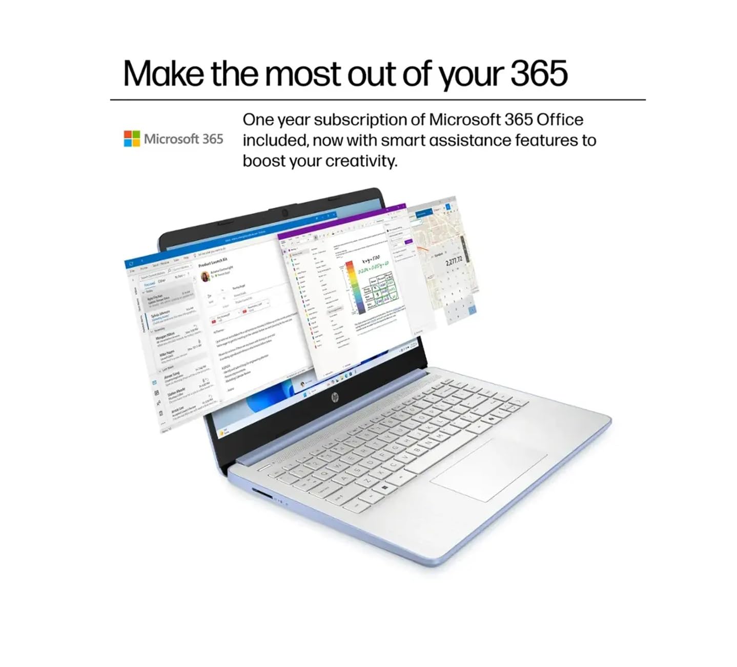 HP 14 Ultra-Light Laptop for Student & Home (14" LED Display, 1-Year Office 365, Intel 4-Core N150 (>N4120), 4GB RAM, 256GB Storage), Long Battery Life, Fast Charge, Webcam, Win 11 S, 2025, Blue