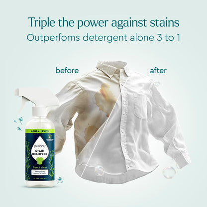 Puracy Stain Remover, Travel and Laundry Stain Cleaner for Clothes, Baby Essentials, Kids Stains, Oil and Fabric Spot Cleaner, Unscented (Stain Remover Spray, 12 fl oz)