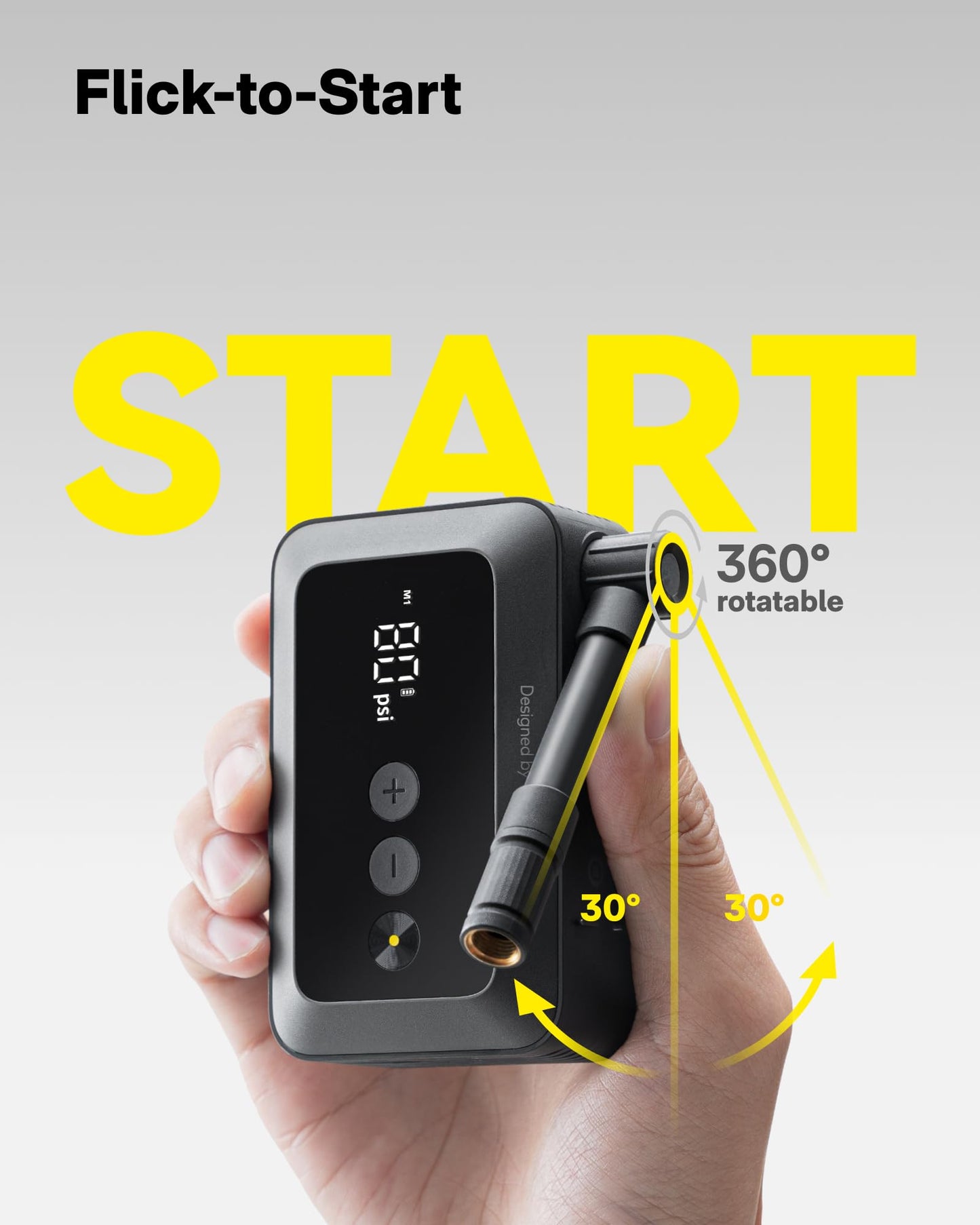 HOTO Mini Bike Tire Pump, 25s Fast Inflate Bicycle Pump with Guage, 150PSI Portable Electric Bike Air Pump with Presta and Schrader Valve for Road Bike, Motorcycle, Mountain Bike